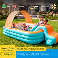 Aufblasbarer PVC-Swimmingpool für Kinder Haushalt Outdoor Kleinkinder 3-Ring 4-Ring Rechteckiger Spielpool