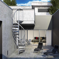 Escalier en colimaçon à double hélice sur mesure pour les grandes entrées dans les hôtels et les résidences de luxe