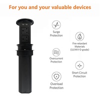 Enchufe Eléctrico Inteligente con Elevación Automática, Enchufe de Cocina Motorizado con Altavoz y Cargador Inalámbrico