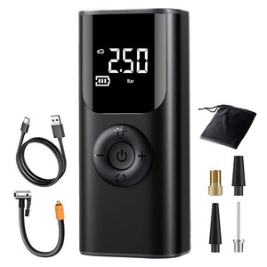 Tự động kỹ thuật số xách tay Tire Inflator cho xe/Xe Đạp/moto 4000mAh với ngân hàng điện 12V Điện Máy nén khí bơm - Product Image 1