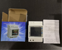 Medidor de Energía Multifunción para Riel DIN D52-2066, Pantalla LCD a Color con WiFi, W kWh V A Hz PF, Monitor de Consumo Eléctrico