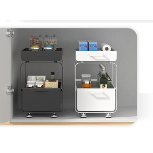 Support de <span class=keywords><strong>rangement</strong></span> télescopique pour évier inférieur, support de <span class=keywords><strong>rangement</strong></span> pour assaisonnement de cuisine à double couche, armoire de <span class=keywords><strong>rangement</strong></span> pour évier - Product Image 3