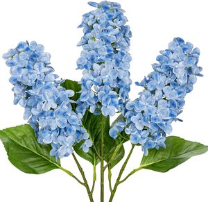 Flores de Hortensia Artificiales Tallos de Hortensia Panicled de Tacto Real Flores Azules <span class=keywords><strong>Hortensias</strong></span> de Cono Falso para Florero Alto Decoración del Hogar - Product Image 1