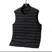 Gilet à col rond pour hommes 90% Veste intérieure mince en duvet de canard blanc pour l'automne Vêtements d'extérieur en gros