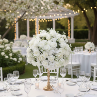 Magnifique centre de table en fleurs artificielles de haute qualité, nouveau design, base en mousse pour la décoration de tables de mariage et d'événements
