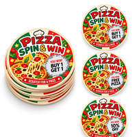 Nouveau style, graphiques personnalisés, anti-transparence, découpés à la forme, thème pizza, impression couleur à données variables, tickets de récompense à gratter
