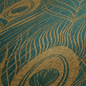 Hecho en Alemania-Rollos de papel tapiz de lujo Plumas Oro verde Vinilo no tejido Diseño de papel tapiz-10,05x0,53 M - Product Image 1