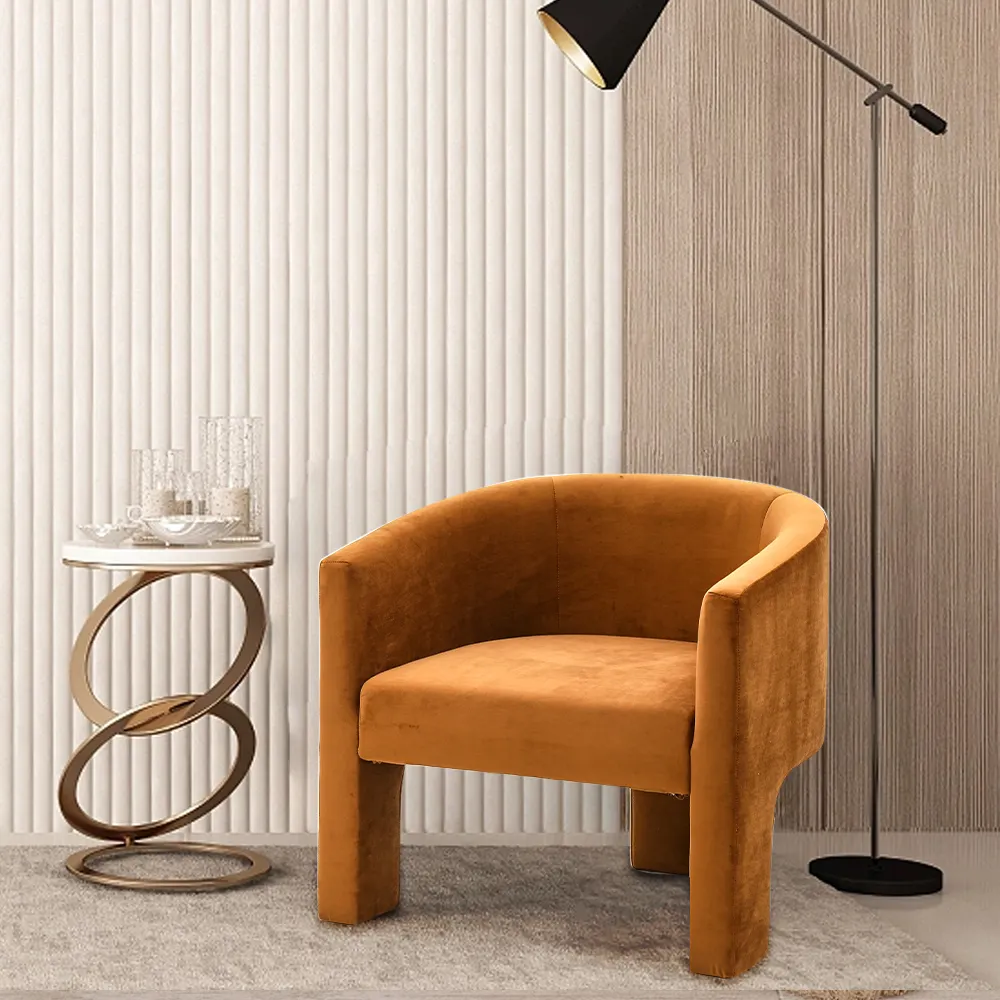 Nordic Modern Arm Chair Lazy Arm Single Sofa Chair Hotel Living Room Velvet Accent Chair