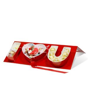 Luxury Stock Items Red <b>Clear</b> <b>Lid</b> Fillable Letter Shaped <b>Gift</b> <b>Boxes</b> for Valentine's Day Treat - Product Image 4