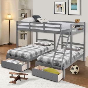 <span class=keywords><strong>Cama</strong></span> litera convertible plegable de fábrica con <span class=keywords><strong>escalera</strong></span> y plataforma extraíble, <span class=keywords><strong>cama</strong></span> <span class=keywords><strong>infantil</strong></span> con espacio adicional - Product Image 2