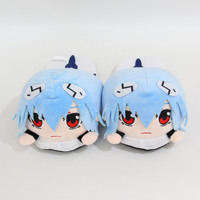 Vente en gros Evangelions pantoufles en peluche Rei Ayanamis anime bidimensionnel automne et hiver dessin animé demi-paquet de chaussures en coton