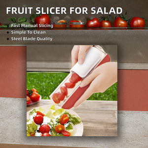 Trancheuse rapide en gros pour tomates cerises et raisins, coupe-fruits manuel compact, outil de cuisine sûr pour la préparation de salades - Product Image 2