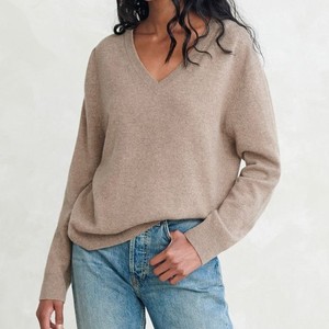 Personalizza 100% <span class=keywords><strong>Cashmere</strong></span> maglione di cachemire lavorato a maglia con scollo a v di alta qualità Pullover <span class=keywords><strong>in</strong></span> <span class=keywords><strong>Cashmere</strong></span> da <span class=keywords><strong>donna</strong></span> Super morbido - Product Image 4