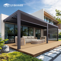 Motorisierte Aluminium-Pergola mit Verstellbarem Lamellendach - Anpassbare Größen für Balkon und Terrasse, Hurrikan- und Schneebeständig, Umweltfreundlich