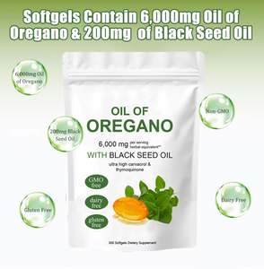 Etiqueta privada Boost Soporte de digestión inmune 6000mg Cápsulas de cápsulas blandas de aceite de orégano salvaje Suplemento de aceite de orégano - Product Image 2