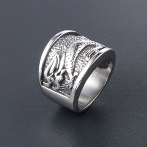 Chinese Style <b>Titanium</b> Steel Ring Dragon Pattern Men's Jewelry SA728 Everyday Wear - Product Image 2