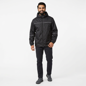 Veste imperméable pour hommes personnalisée fermeture éclair coupe-vent en nylon de couleur assortie vêtements de sport broderie nylon pour hommes - Product Image 1