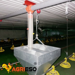 Agrieso Mangeoire automatique pour poulets 20 oiseaux Système d'alimentation par le sol Équipement pour poulets de chair Agri <span class=keywords><strong>Twin</strong></span> Boîte d'alimentation - Product Image 2