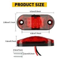 Promotion : Feu de position latéral ovale 12V 2 LED, rouge/ambre, pour camion, remorque, camping-car, étanche, à montage en surface, indicateur LED