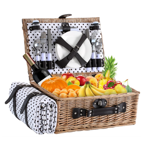 <span class=keywords><strong>Mini</strong></span> juego ecológico para 4 personas, cesta de <span class=keywords><strong>Picnic</strong></span> de mimbre para <span class=keywords><strong>Picnic</strong></span>, estante para vino, ratán - Product Image 3