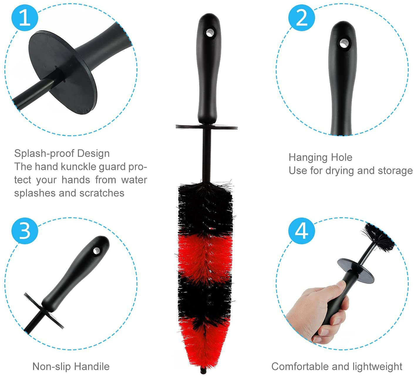 Polypropylene Car Detailing Cleaning Interior Brush 8pcs Set