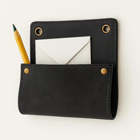 Organisateur mural amovible en cuir vieilli fait main, rétro, à 2 poches - Rangement modulaire pour outils, couleur personnalisable