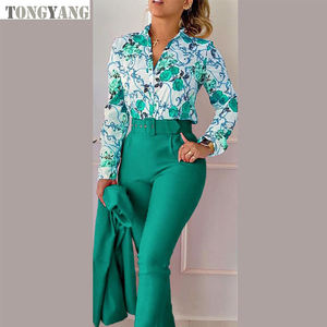 TONGYANG baju poliester lengan panjang wanita, pakaian kasual lengan panjang Musim Semi dan Gugur (tanpa Jaket) - Product Image 2