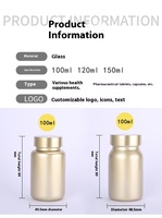 Bouchon à vis de bouteille en verre de qualité alimentaire résistant à la lumière de Golden Health Products pour le stockage de capsules de bonbons de comprimés de phytothérapie chinoise