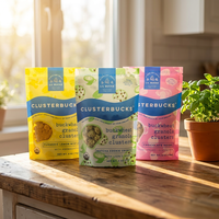 Sachet Doypack Personnalisé Imprimé Qualité Alimentaire 3 Saveurs Granola Sans Gluten Refermable pour Snacks Sains et Aliments pour Animaux de Compagnie Vente en Gros