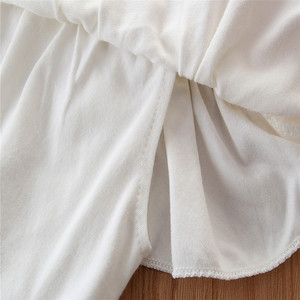 Vente en gros de vêtements pour enfants, nouveaux modèles, ensembles de vêtements pour enfants, t-shirts blancs unis et robe longue jaune - Product Image 3