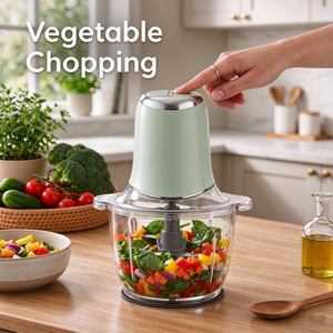 Robot culinaire multifonction 300W, hachoir à viande, <span class=keywords><strong>lame</strong></span> en acier inoxydable, bol en verre de 1,3L, hachoir électrique pour légumes pour la cuisine - Product Image 6