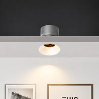 Spot LED encastré en ABS et aluminium, réglable, sans bordure, style maison, pour éclairage mural de salon et de galerie