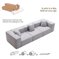 Tofu Block Modulares Vakuum-Komprimiertes Sofa Rollgepackt Rahmenloses 3-Sitzer Modernes Wohnzimmer-Sofa