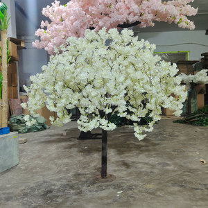 Púrpura <span class=keywords><strong>Phalaenopsis</strong></span> orquídeas y hojas estilo llanto 1,2 m árbol de flor de cerezo artificial para centro de mesa de boda - Product Image 3