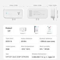 Repetidor de Señal Zigbee 3.0 Tuya, Amplificador PA de 20dB, Extensor de Rango de 50M en Interiores y 300M en Exteriores, Alimentado por Tipo-C, Compatible con Alexa y Google