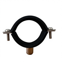 Collier de serrage réglable en acier inoxydable avec écrous de soudure M8/M10, caoutchouc EPDM noir, fixation à vis unique (compatible pouces)