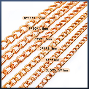 โซ่อลูมิเนียมชุบทองคำสีกุหลาบ 800 เงิน สำหรับทำพวงกุญแจตกแต่งกระเป๋า - Product Image 3