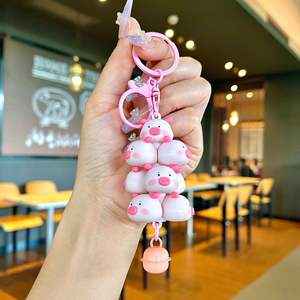 Nouveau Porte-clés Créatif en Forme de Cochon et Panda Empilés, Accessoire de Sac et de Voiture pour Couples, Petits Cadeaux - Product Image 4