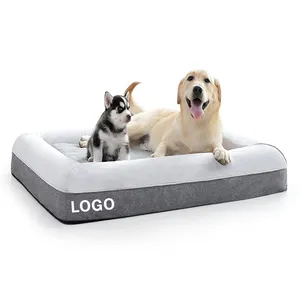 Cama de cachorro luxuosa lavável, durável, removível, ortopédica, espuma de memória, calmante, cama para cachorro