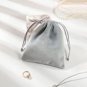 Pochettes en velours noires personnalisées pour cadeaux de mariage, bijoux à la mode, vente en gros - Product Image 3