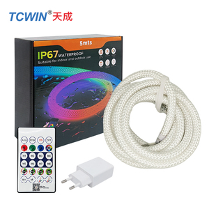 Tcwin 5V <span class=keywords><strong>RGB</strong></span> + IC ngoài trời không thấm nước Neon dẫn dải đèn thông minh địa chỉ IP67 Silicone cơ thể ánh sáng dây cho trong nhà ngoài trời - Product Image 1