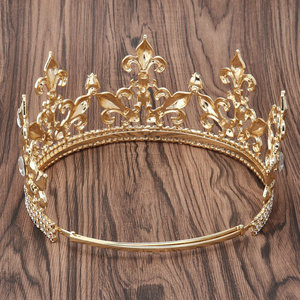 QS Réglable <span class=keywords><strong>Roi</strong></span> <span class=keywords><strong>Couronne</strong></span> Alliage mâle Cheveux diadème unisexe strass Prince <span class=keywords><strong>Couronne</strong></span> - Product Image 4