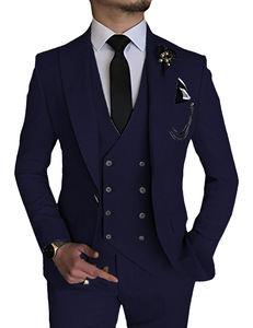 <span class=keywords><strong>Costume</strong></span> 3 pièces <span class=keywords><strong>pour</strong></span> <span class=keywords><strong>homme</strong></span>, col en V, simple boutonnage, coupe ajustée, respirant, avec plis sur le devant, idéal <span class=keywords><strong>pour</strong></span> les affaires et les mariages - Ensemble blazer, <span class=keywords><strong>gilet</strong></span> et pantalon - Product Image 4