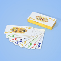 Cartes à jouer personnalisées avec bord doré, en carton de 310 g/m², impression offset multicolore CMYK, pour les fêtes de famille