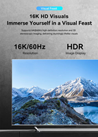 Commutateur HDMI bidirectionnel 16K 2 entrées 1 sortie 8K 240HZ pour ordinateurs et moniteurs haute définition
