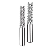 Carburo sólido de 8mm-12mm dientes de cola de pez, molino de extremo de maíz recubierto, brocas de enrutador CNC para madera, PCB, PVC, herramientas de corte de fibra de carbono