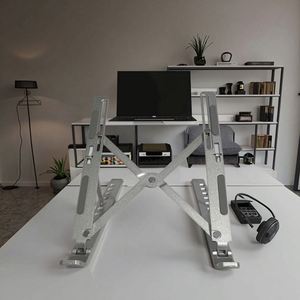 Nuevo Soporte Plegable Ajustable de Aluminio Plateado para Laptop, con 7 Ángulos, Compatible con Laptops de 10 a 18 Pulgadas, Premium Comfort - Product Image 5