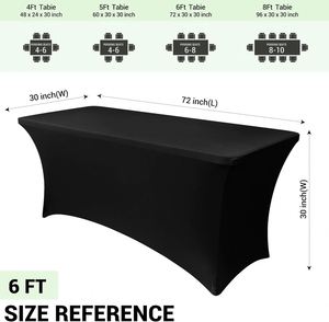 Manteles de Spandex para Mesa Rectangular de 6 pies, Cubierta Elástica Ajustable para Mesa, Cubierta de Poliéster para Mesa - Product Image 2
