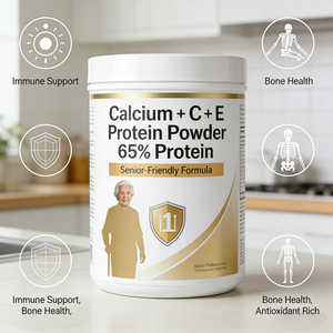 Proteína en Polvo con Calcio, Vitamina C, Vitamina <span class=keywords><strong>E</strong></span> y Sabor a Plátano y Leche, Proteína Dual (Soya + Suero), Nutrición para la Salud de Personas Mayores, OEM a Granel - Product Image 2