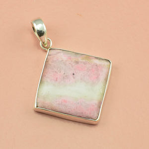 Colgante Clásico de Plata de Ley 925 de Alta Calidad con Gema de Ágata de Encaje de Amatista Natural - Product Image 5